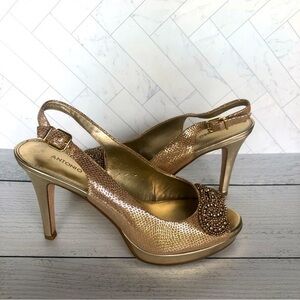 Antonio Melani - Gold Platform sling back pumps - size 7.5